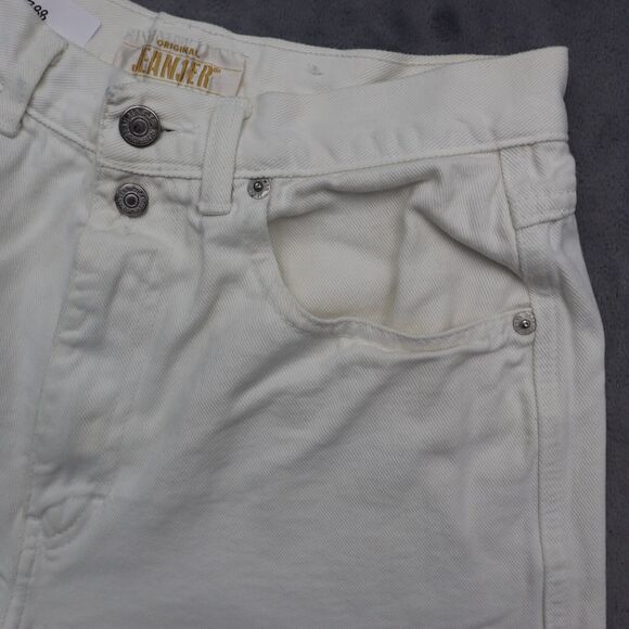 Original Jeanjer Shorts Womens 9 White High Rise Flat Front Double Button Zip - Picture 11 of 15